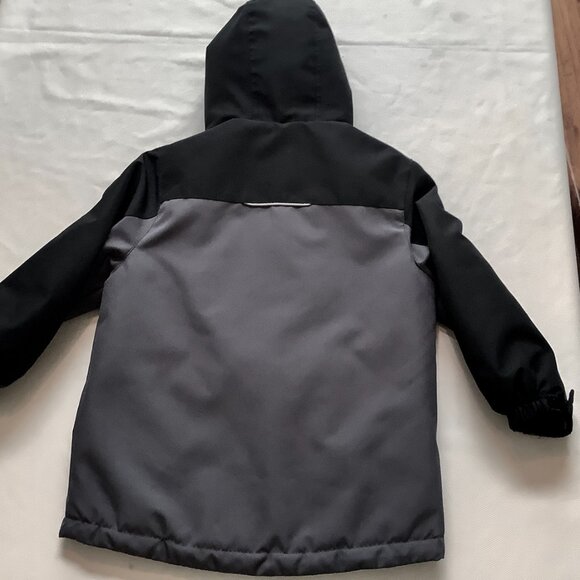 Boys Jacket Size XS - 5/6 Black Gray Zip Hood Gerry - Picture 10 of 10